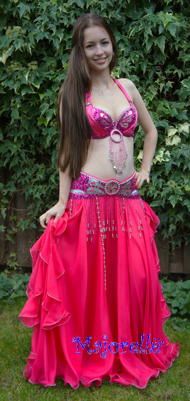 Belly dance costume 'Souad' in fuchsia