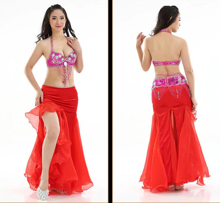 Tight Mermaid belly dance skirt red