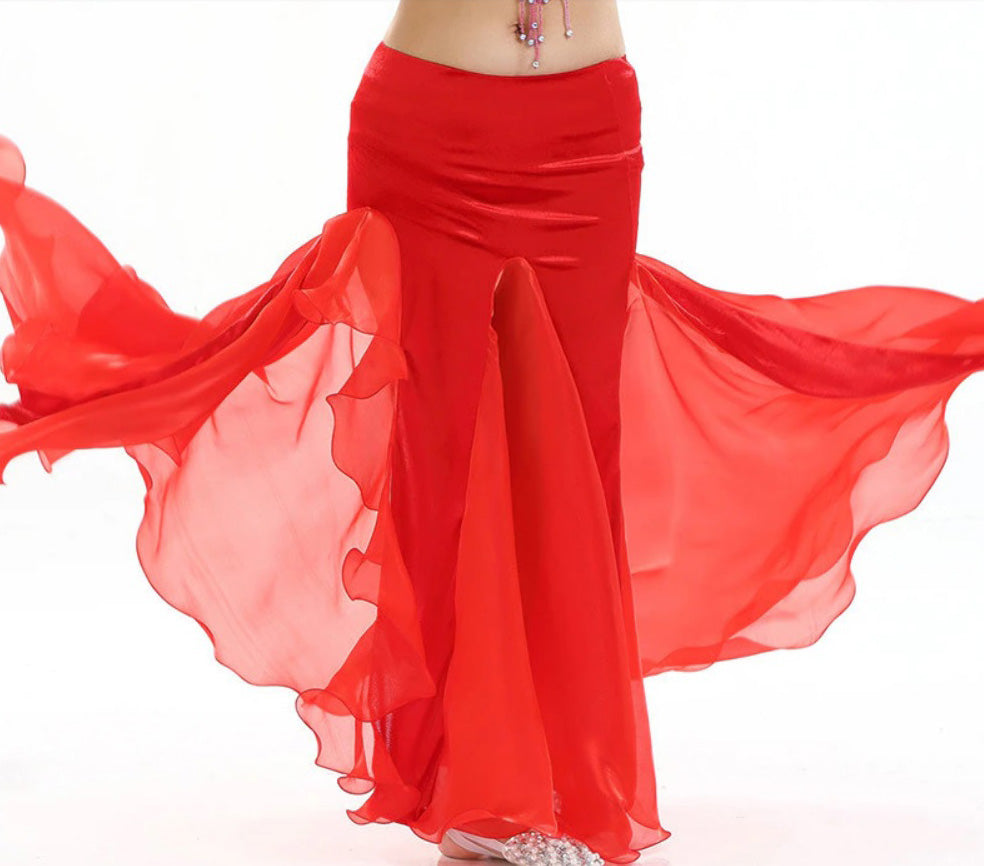 Tight Mermaid belly dance skirt red