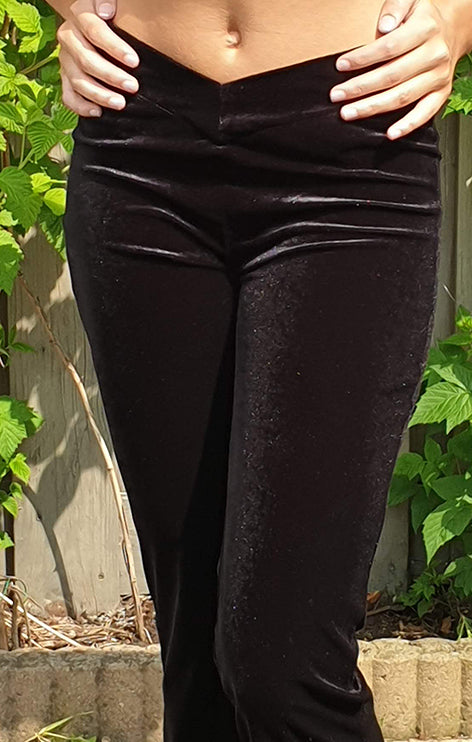 Velvet trousers in black