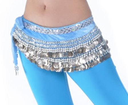 Hip scarf turquoise with silver band