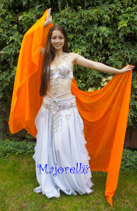 Silk veil in orange 100% silk