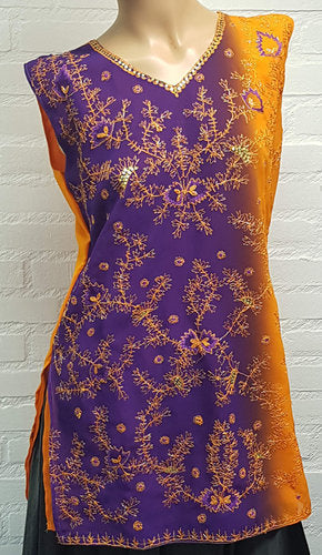 Top purple orange bollywood style. Size XS