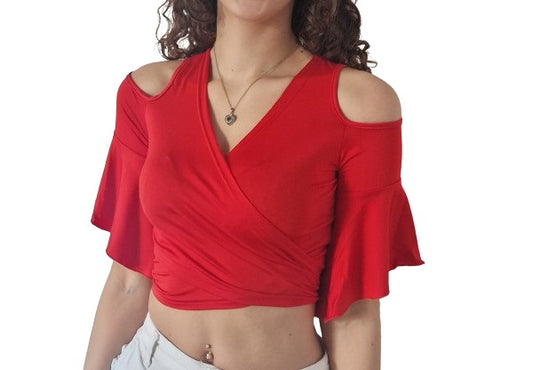 Cute red crop top / tie top