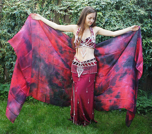 Silk veil tie dye spring