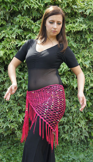 Beautiful belly dance body with transparent belly net