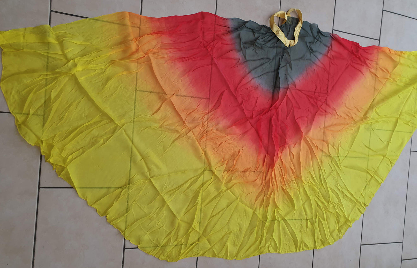 Isis wings, made of silk in black red orange yellow