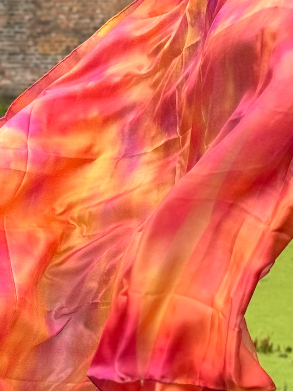 Silk veil tie dye spring
