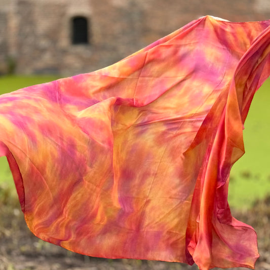 Silk veil tie dye spring