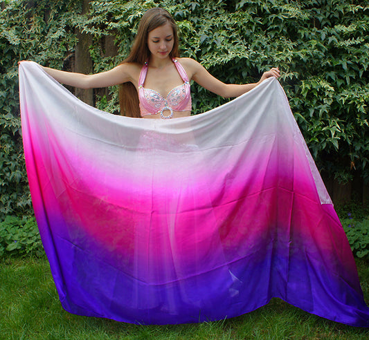 Silk veil in fuchsia color gradient 100% silk